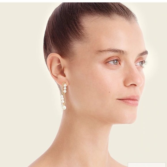 J. Crew Cressida Pearl Chain Earrings - NWT - Picture 2 of 3